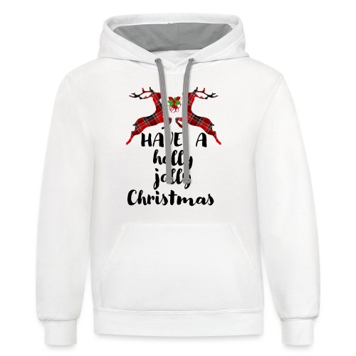 Holly Jolly Christmas - Unisex Contrast Hoodie