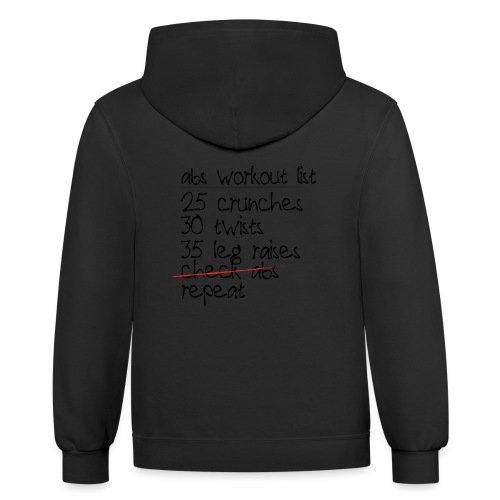 Abs Workout List - Unisex Contrast Hoodie