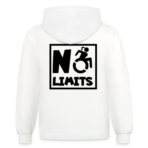 No limits for this female wheelchair user - Unisex Contrast Hoodie