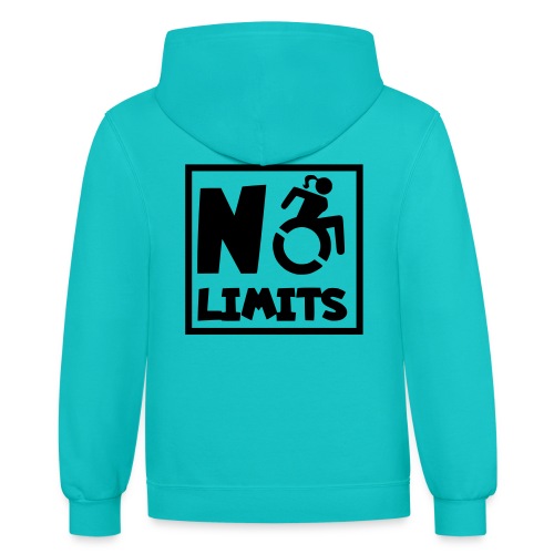 No limits for this female wheelchair user - Unisex Contrast Hoodie