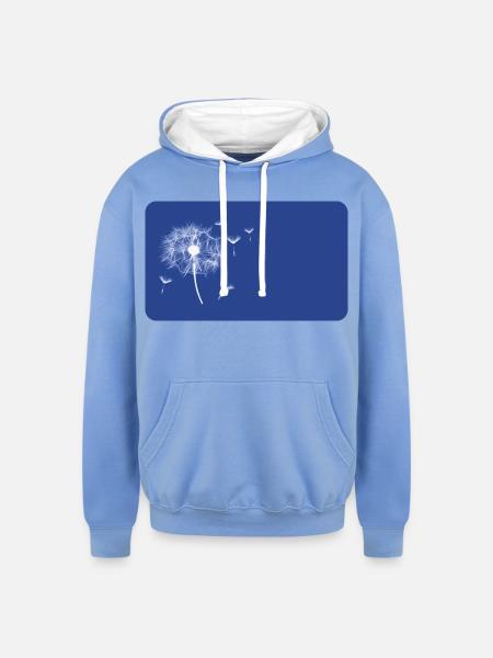 Dandelion blue | personalizable - Unisex Contrast Hoodie - sky blue/white