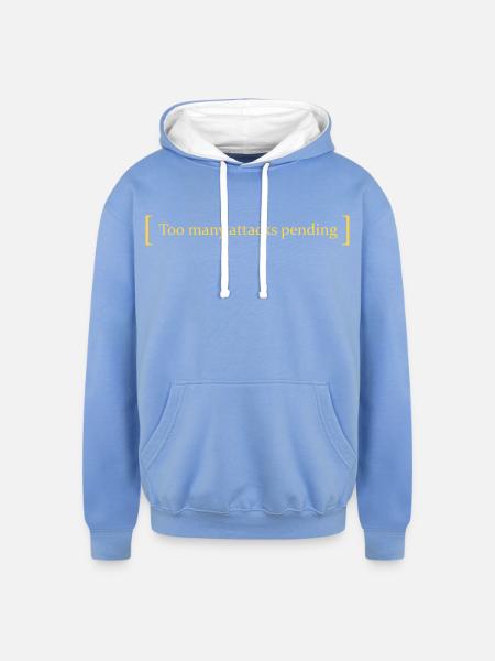 Too many attacks pending - Unisex Contrast Hoodie - sky blue/white