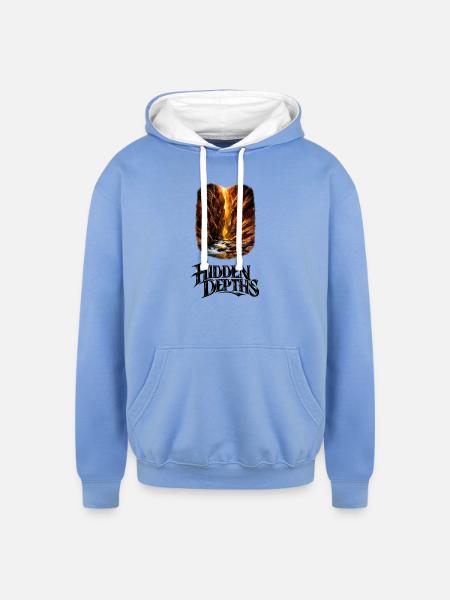 Hidden Depths Canyon Glow - Unisex Contrast Hoodie - sky blue/white
