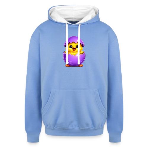Easter Chick Purple - Unisex Contrast Hoodie