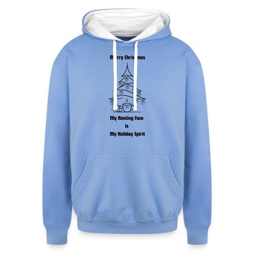 My Resting Face Is My Christmas Spirit T-Shirt - Unisex Contrast Hoodie
