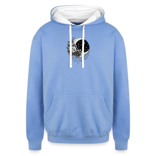 Crescent Moon Floral - Unisex Contrast Hoodie