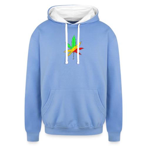 Rasta leaf - Unisex Contrast Hoodie