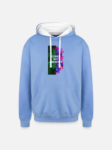 Coded But Creative - Unisex Contrast Hoodie - sky blue/white