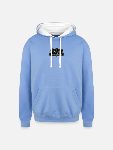 Lovely Grizzly Twitch Logo - Unisex Contrast Hoodie - sky blue/white