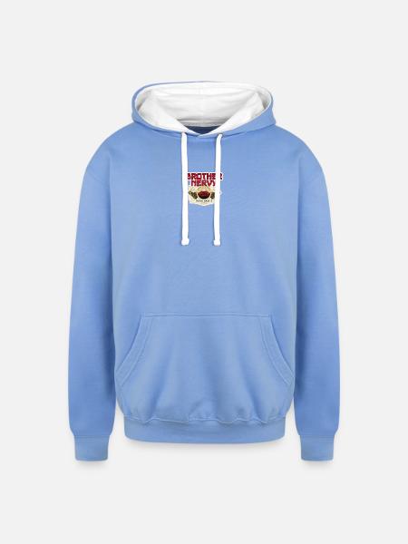 BROTHER NERVY | Tokyo Nights - Unisex Contrast Hoodie - sky blue/white