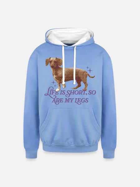 Life Is Short  - Unisex Contrast Hoodie - sky blue/white