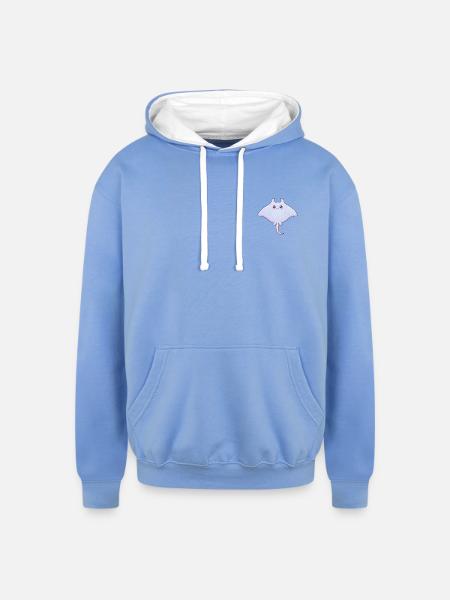 Pastel Manta Charm - Unisex Contrast Hoodie - sky blue/white