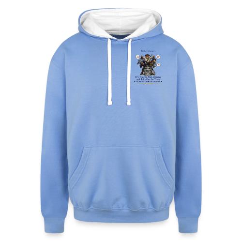 Fav Patriot Taking Out Trash-Printed Front & Back - Unisex Contrast Hoodie
