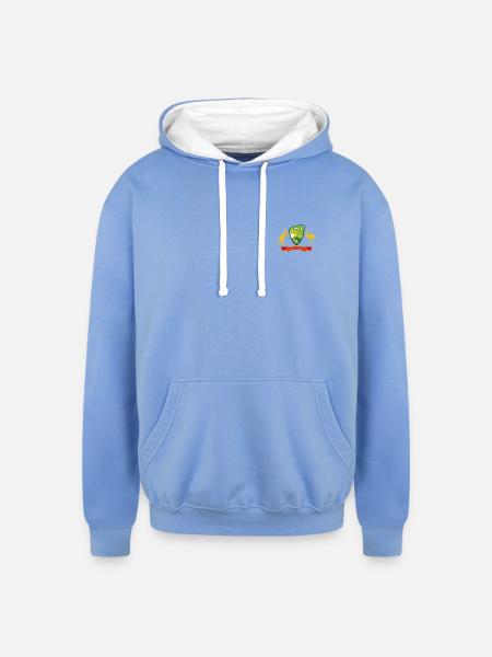 Australian Cricket Crest Emblem Graphic - Unisex Contrast Hoodie - sky blue/white