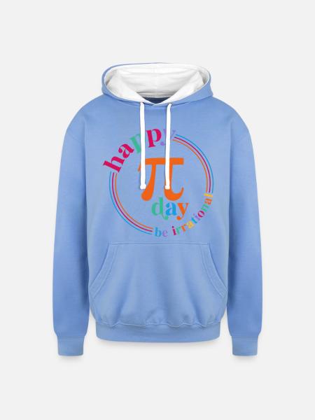 Pi Day Be Irrational - Unisex Contrast Hoodie - sky blue/white
