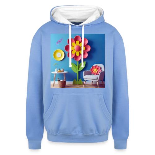 Flower design and harmony of environmental well-be - Unisex Contrast Hoodie