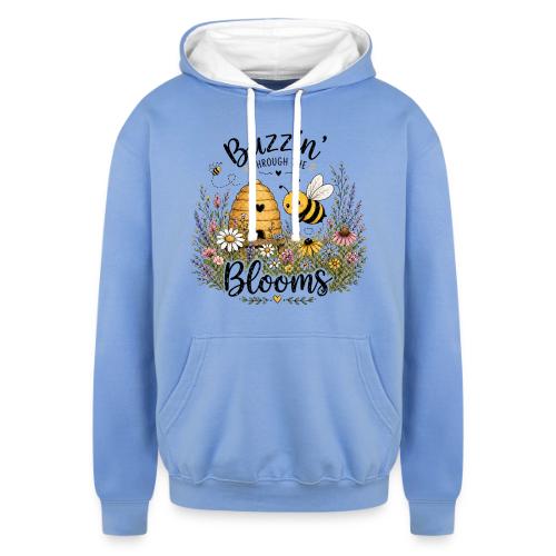 Buzzin' Through The Blooms - Unisex Contrast Hoodie