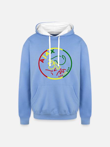 ajax amsterdam - Unisex Contrast Hoodie - sky blue/white
