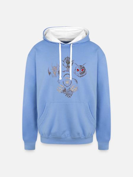 Cryptids Rhapsody - JoakoZeta - Unisex Contrast Hoodie - sky blue/white
