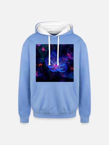 Translucent Blue - Unisex Contrast Hoodie - sky blue/white