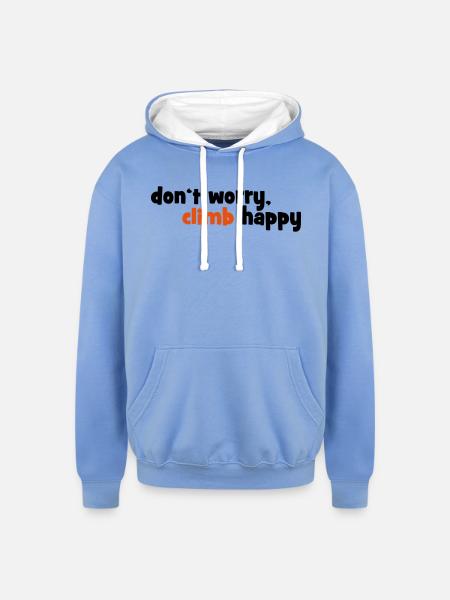climbing - Unisex Contrast Hoodie - sky blue/white