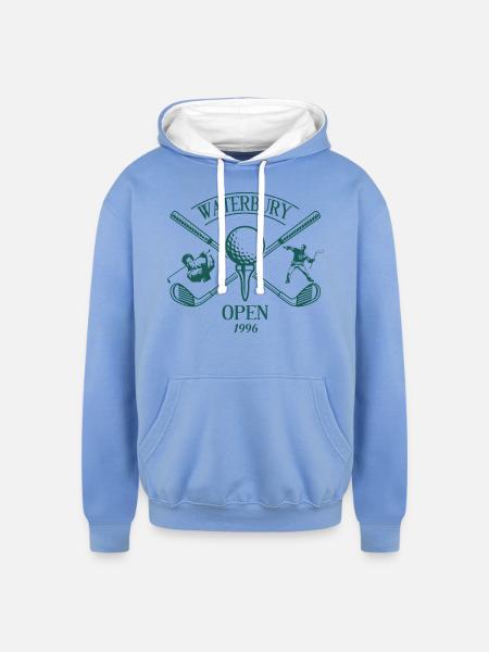 Waterbury Open - Unisex Contrast Hoodie - sky blue/white
