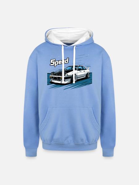 Toyota AE86 - Unisex Contrast Hoodie - sky blue/white