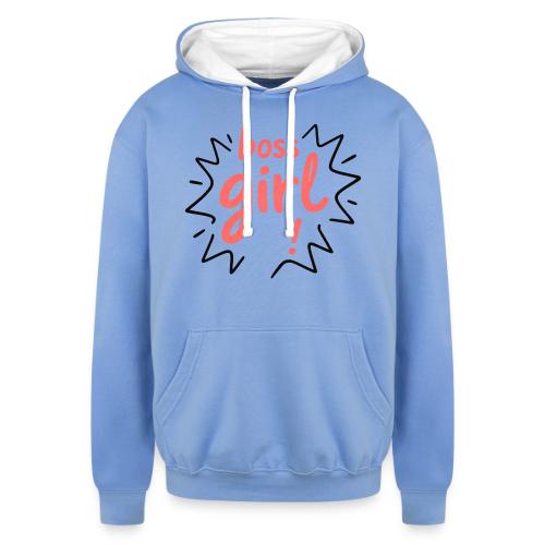 Boss Girl Bold Feminist Statement - Unisex Contrast Hoodie