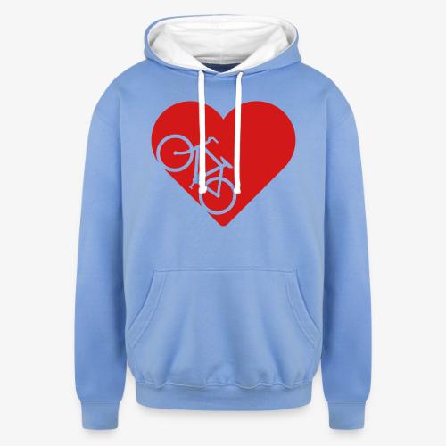 Bike in heart - Unisex Contrast Hoodie