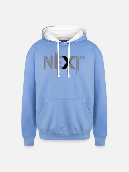 Next Level - Unisex Contrast Hoodie - sky blue/white