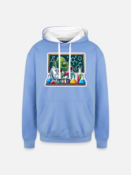 Chemical Chameleon - Unisex Contrast Hoodie - sky blue/white