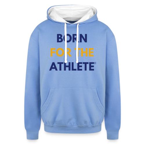 Born for the Athlete, Blue/Yellow - Unisex Contrast Hoodie