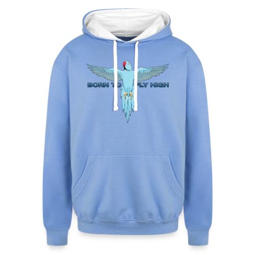 Blue Born To Fly High PNG Logo - Unisex Contrast Hoodie