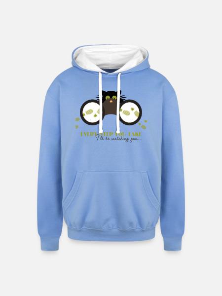every step you take - Unisex Contrast Hoodie - sky blue/white