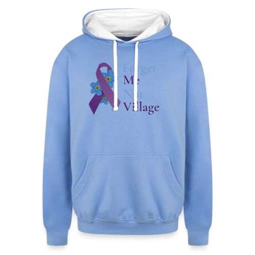 Forget Me Not Village Color Logo - Unisex Contrast Hoodie