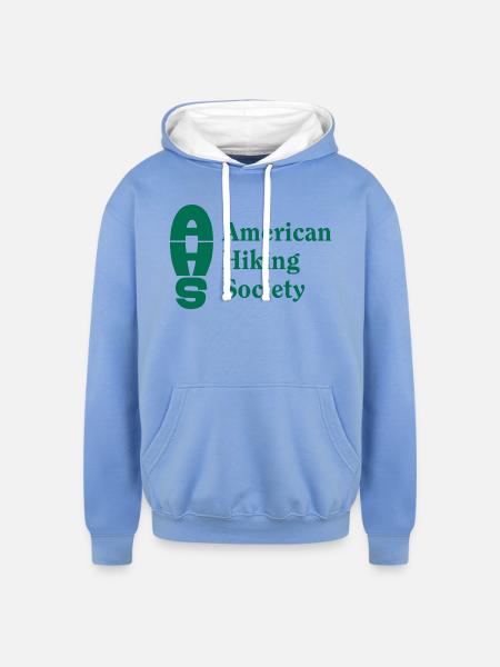 AHS logo green - Unisex Contrast Hoodie - sky blue/white