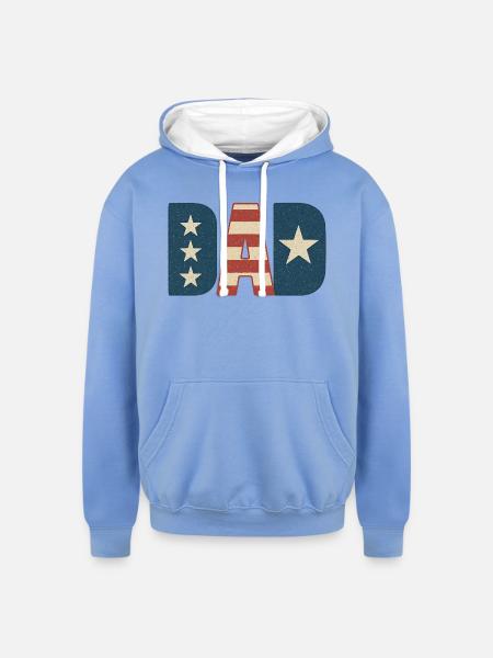 DAD 4th of July - Unisex Contrast Hoodie - sky blue/white