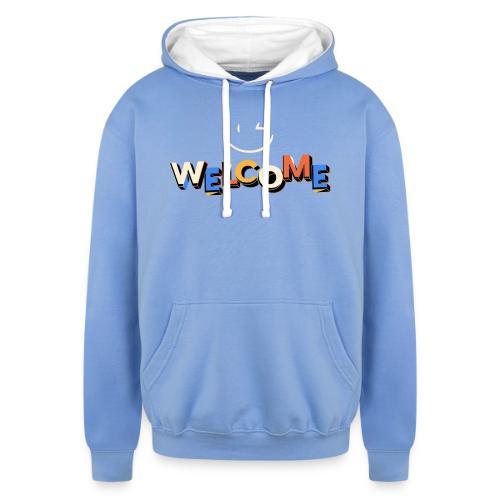 Smile and welcome design - Unisex Contrast Hoodie