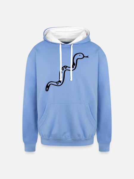 Snake - Poison - Unisex Contrast Hoodie - sky blue/white