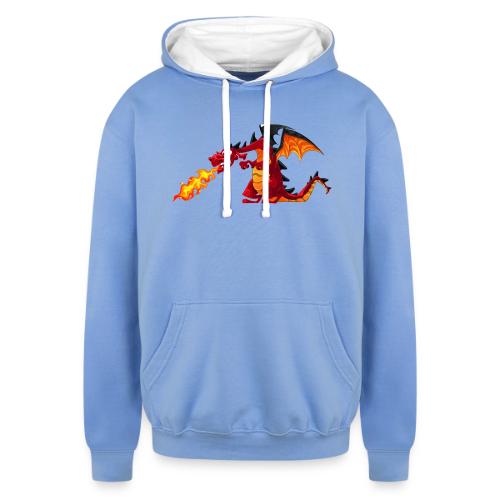 funny dragon design - Unisex Contrast Hoodie