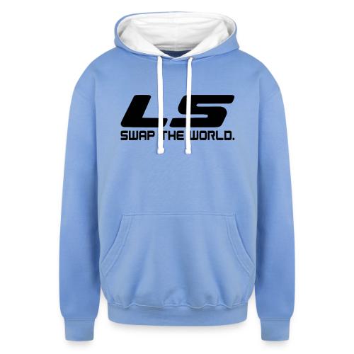 LS Swap The WORLD (Back and Front) - Unisex Contrast Hoodie