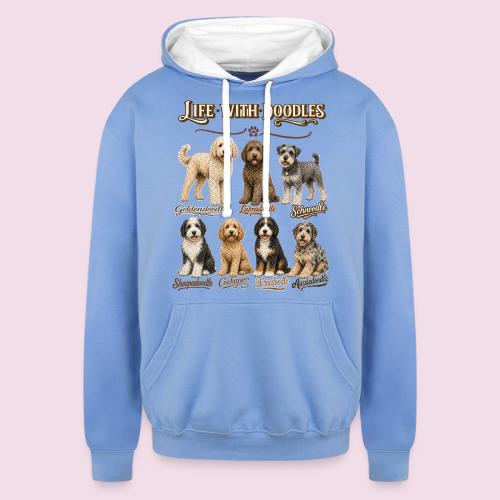 Life With Doodles | Vintage Doodle Breed - Unisex Contrast Hoodie