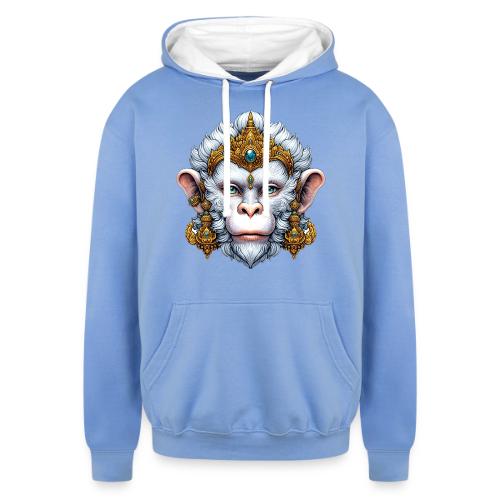 Thai Hanuman Monkey Deity Mask - Unisex Contrast Hoodie