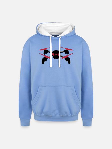 Drone - Unisex Contrast Hoodie - sky blue/white