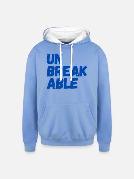 Unbreakable: The Art of Resilience - Unisex Contrast Hoodie - sky blue/white