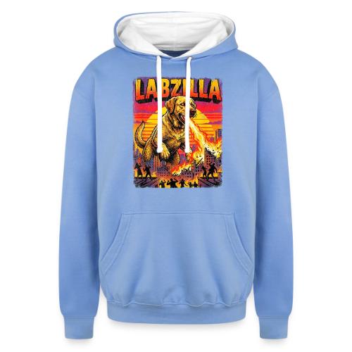 Labzilla Giant Yellow Labrador Monster Tee - Unisex Contrast Hoodie