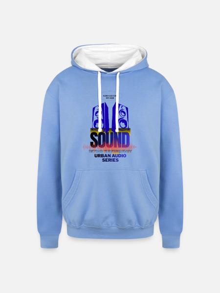 Urban Audio Speakers Emblem - Unisex Contrast Hoodie - sky blue/white