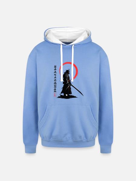 Design_sans_titre_2 - Unisex Contrast Hoodie - sky blue/white