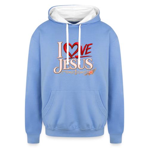I Love Jesus - Unisex Contrast Hoodie