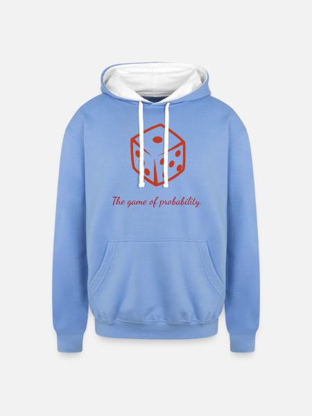 Ludo ball - Unisex Contrast Hoodie - sky blue/white